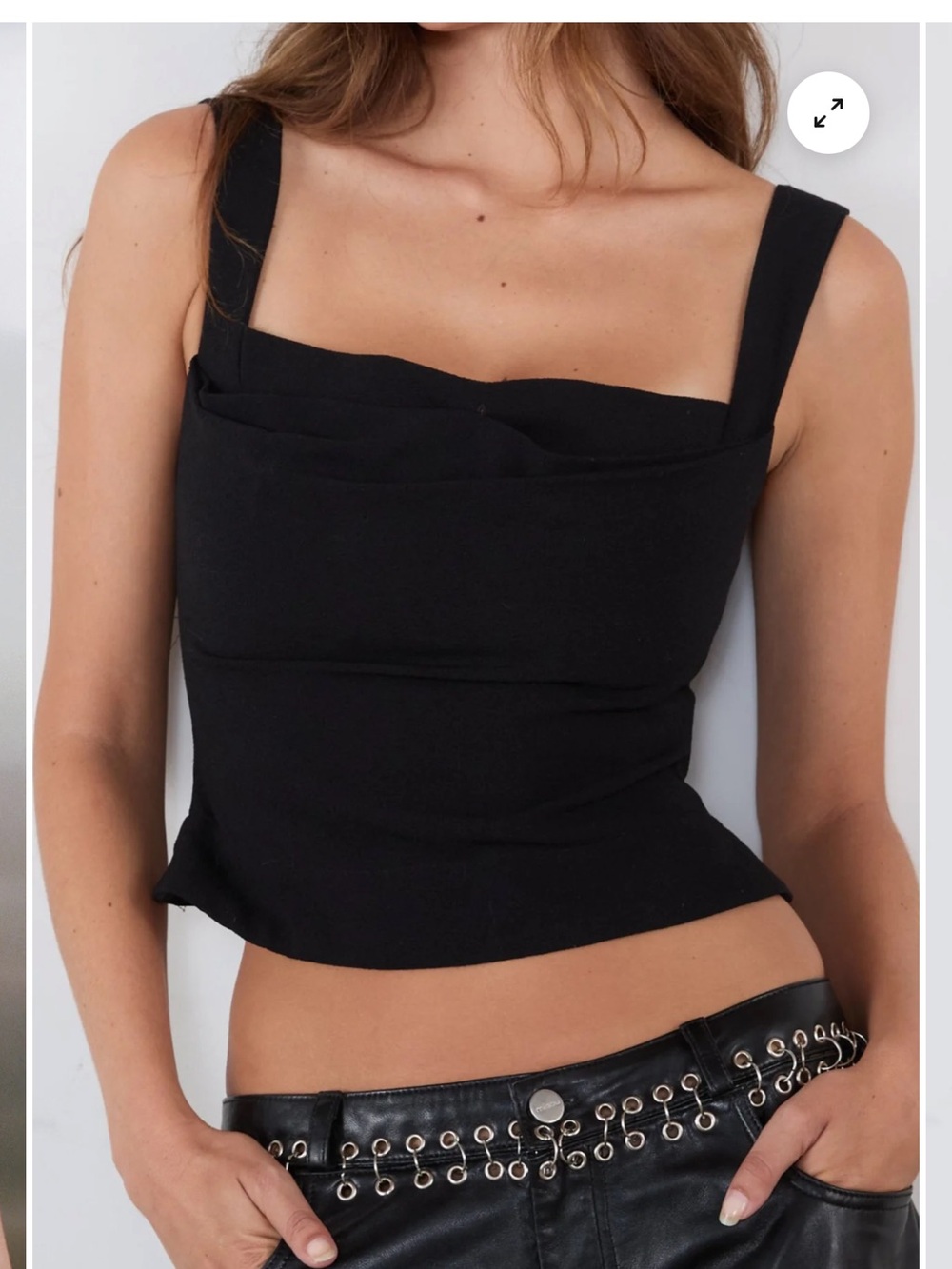 Black Draped Cowl Neck Imogene Top - Miaou